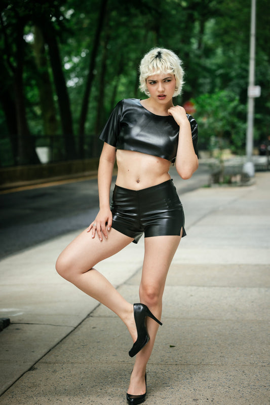 Vegan Leather Micro Shorts